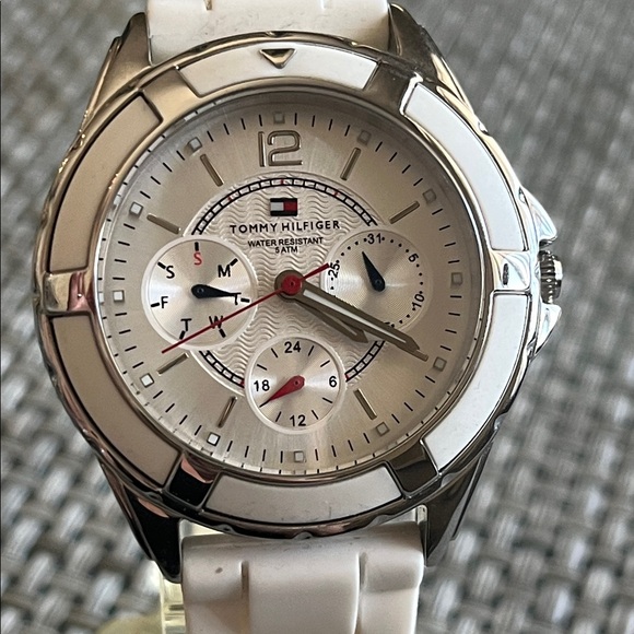 Tommy Hilfiger White and Silver Multifunction Watch - Picture 1 of 6